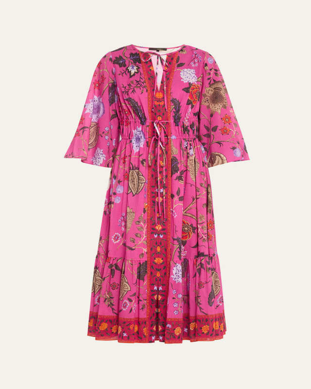 Reese Floral-Print Cotton Midi Dress